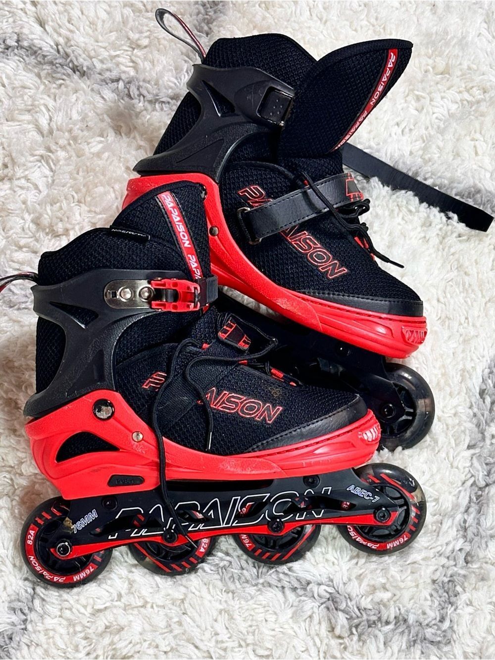 PARAGON Kids Black and Red Adjustable Inline Skates
